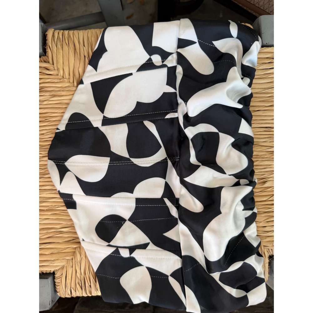 LA Hearts Black White Abstract Corset Tube Top Small Cropped Strapless